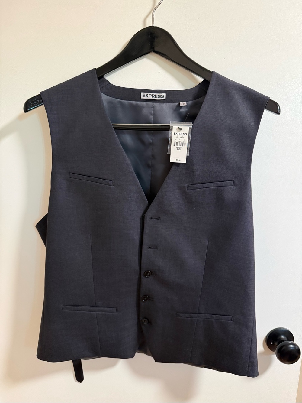 Express Men's Dark Grey Dress Suit Vest - Classic Tailored Fit